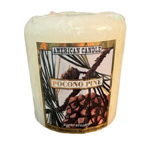 American Candle Pocono Pine Super Scented Candle‎ 3x3 New in Plastic